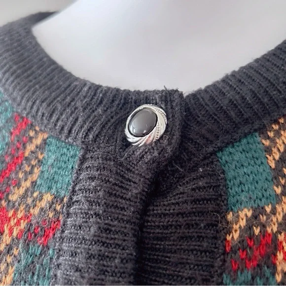 La Dame Australia Plaid Button-Up Cardigan Oversized Vintage Retro Style - Picture 3 of 5